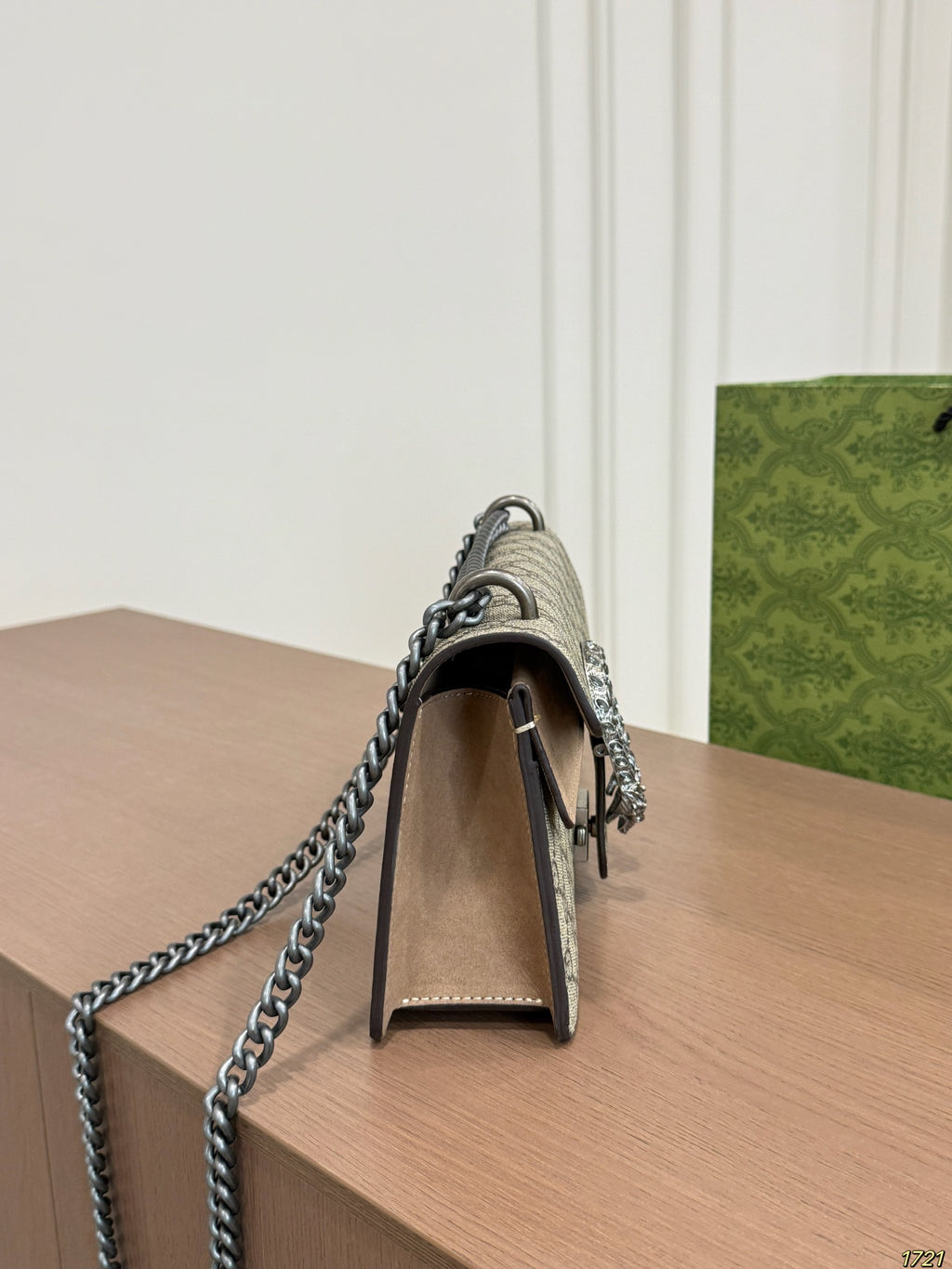 Monogram Chain Flap Bag with Crystal Clasp — view 5