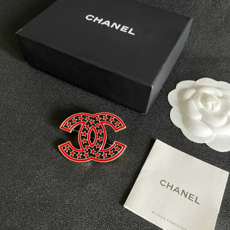 Red Outline Emblem Brooch