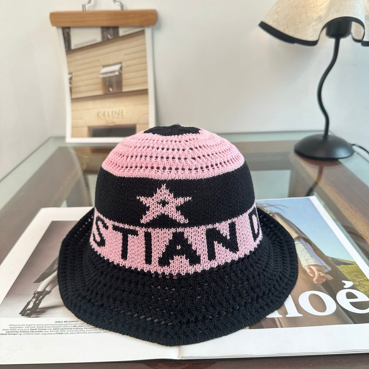 Crochet Bucket Hat with Star and Lettering
