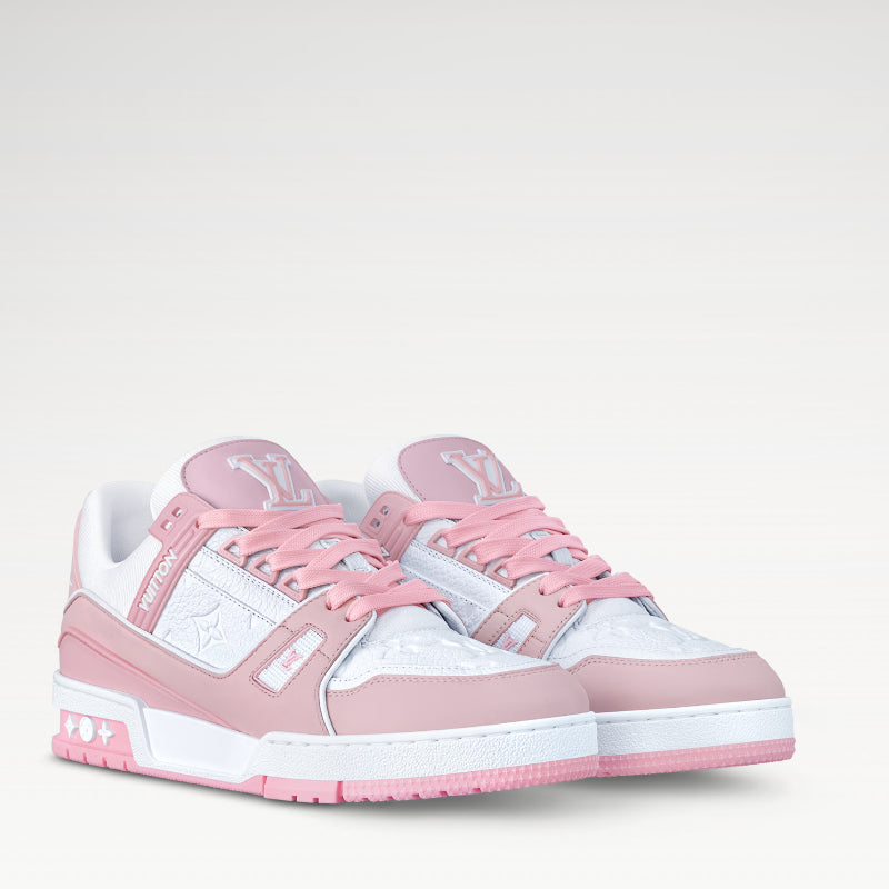 Pink and White Low-Top Sneakers