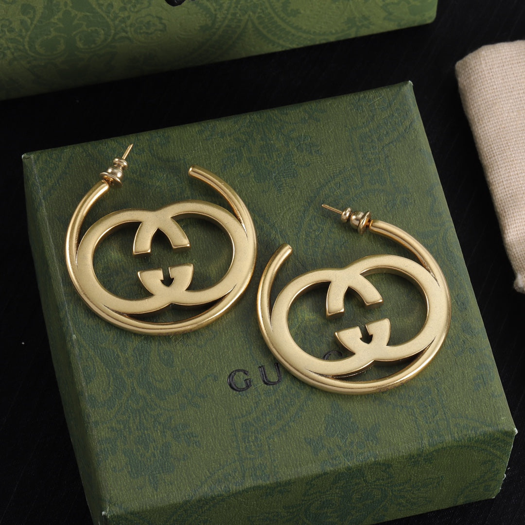 Oversized Interlocking-G Drop Earrings