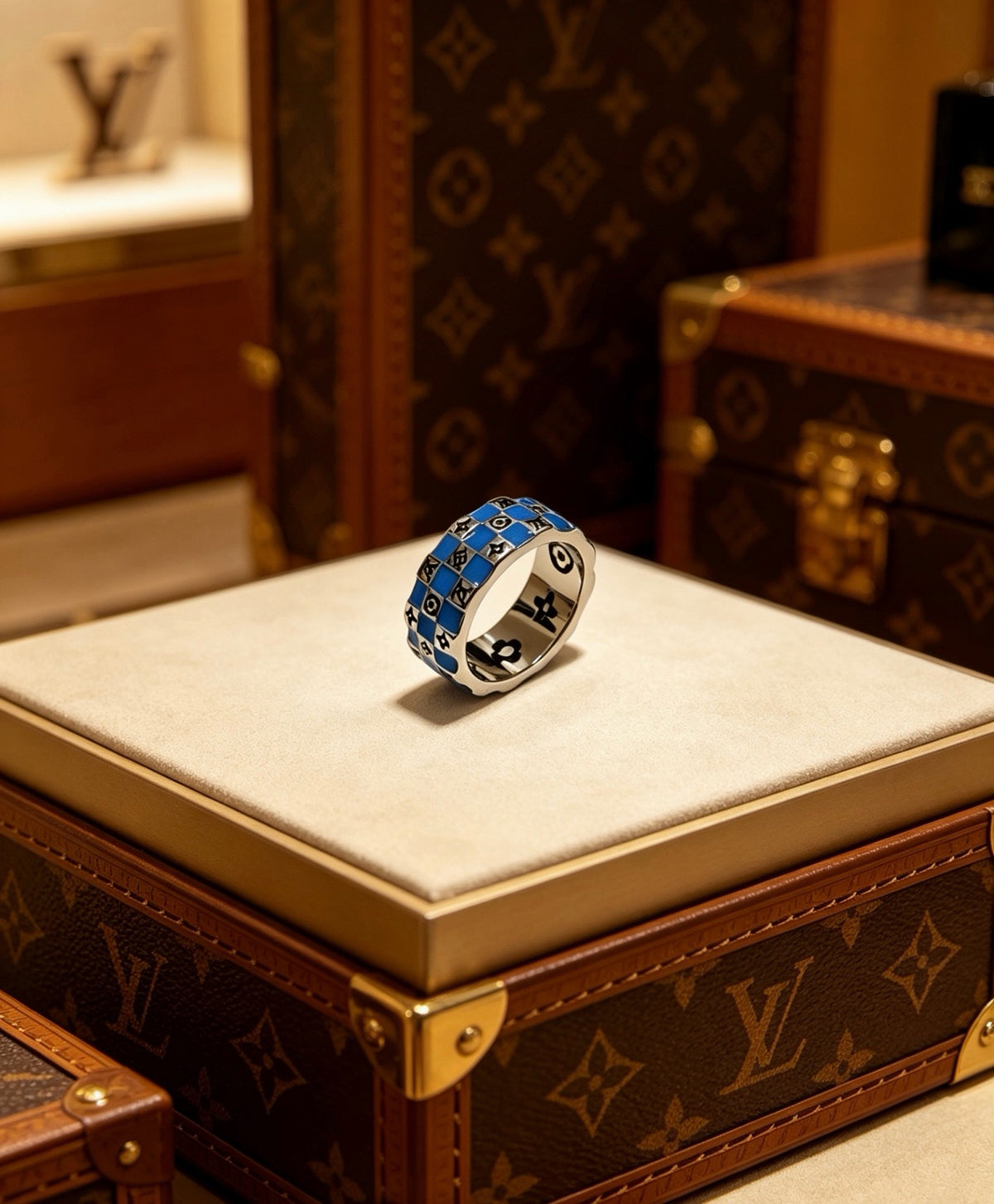 Checkerboard Band Ring - Sizes 6–11