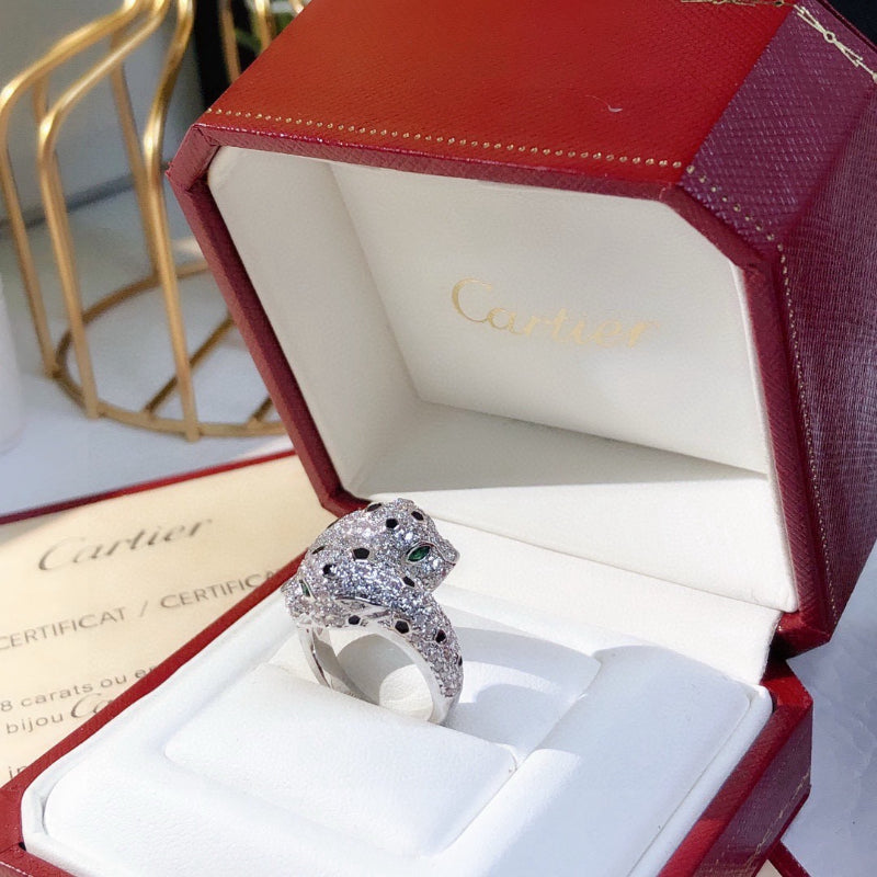 Pave Panther Wrap Ring with Spotted Detail