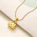Copper Mini Monogram Handbag Pendant Necklace
