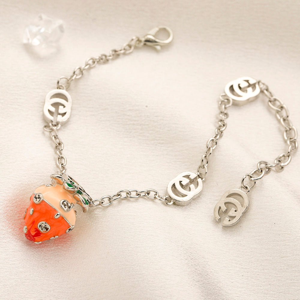 304 Stainless Steel Strawberry Earrings, Bracelet & Necklace Collection