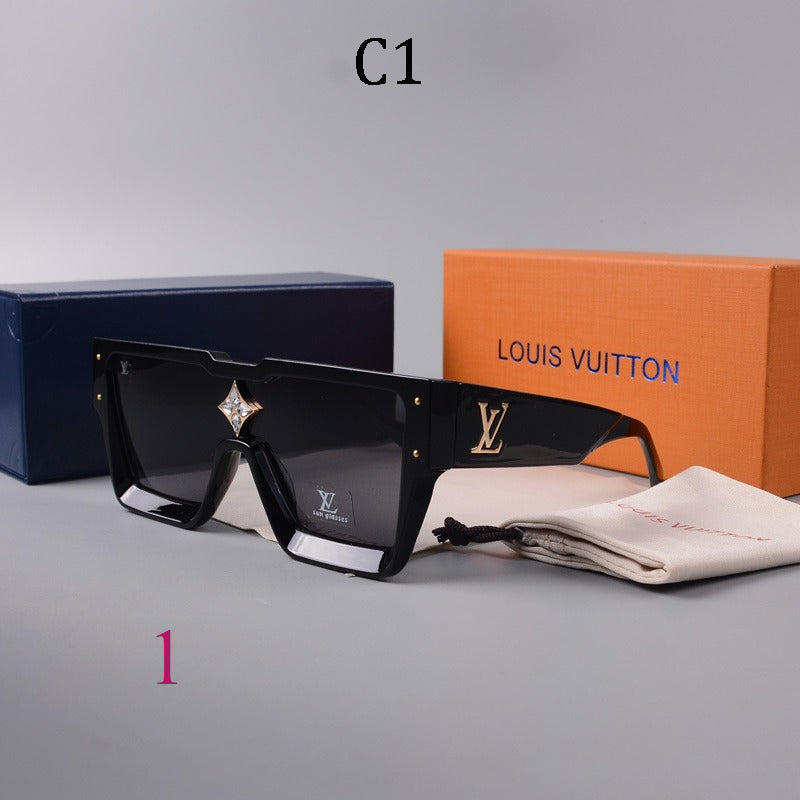 Flat-Top Square Sunglasses with Star Bridge Detail