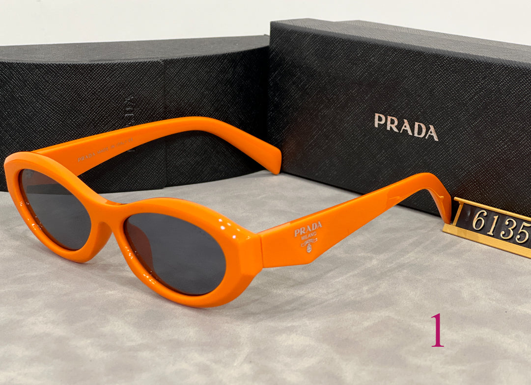 Chunky Oval Sunglasses with Triangular Temple Detail