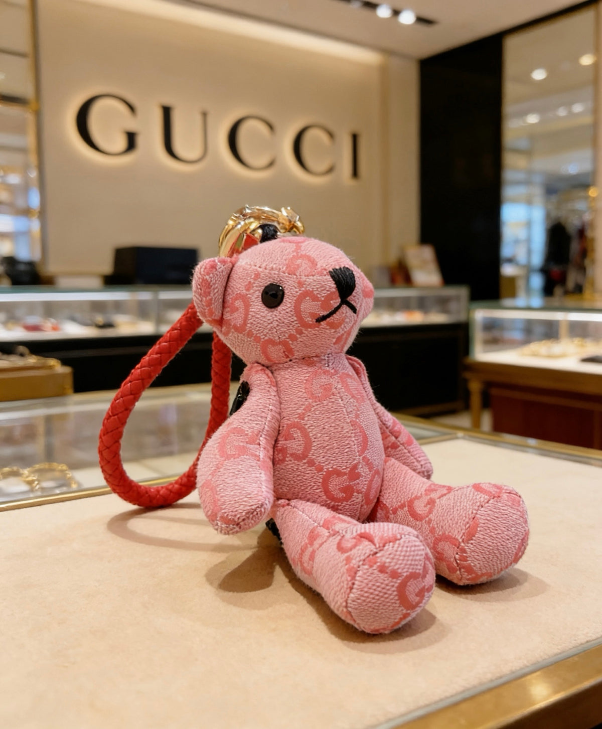 Monogram Teddy Bear Keychain