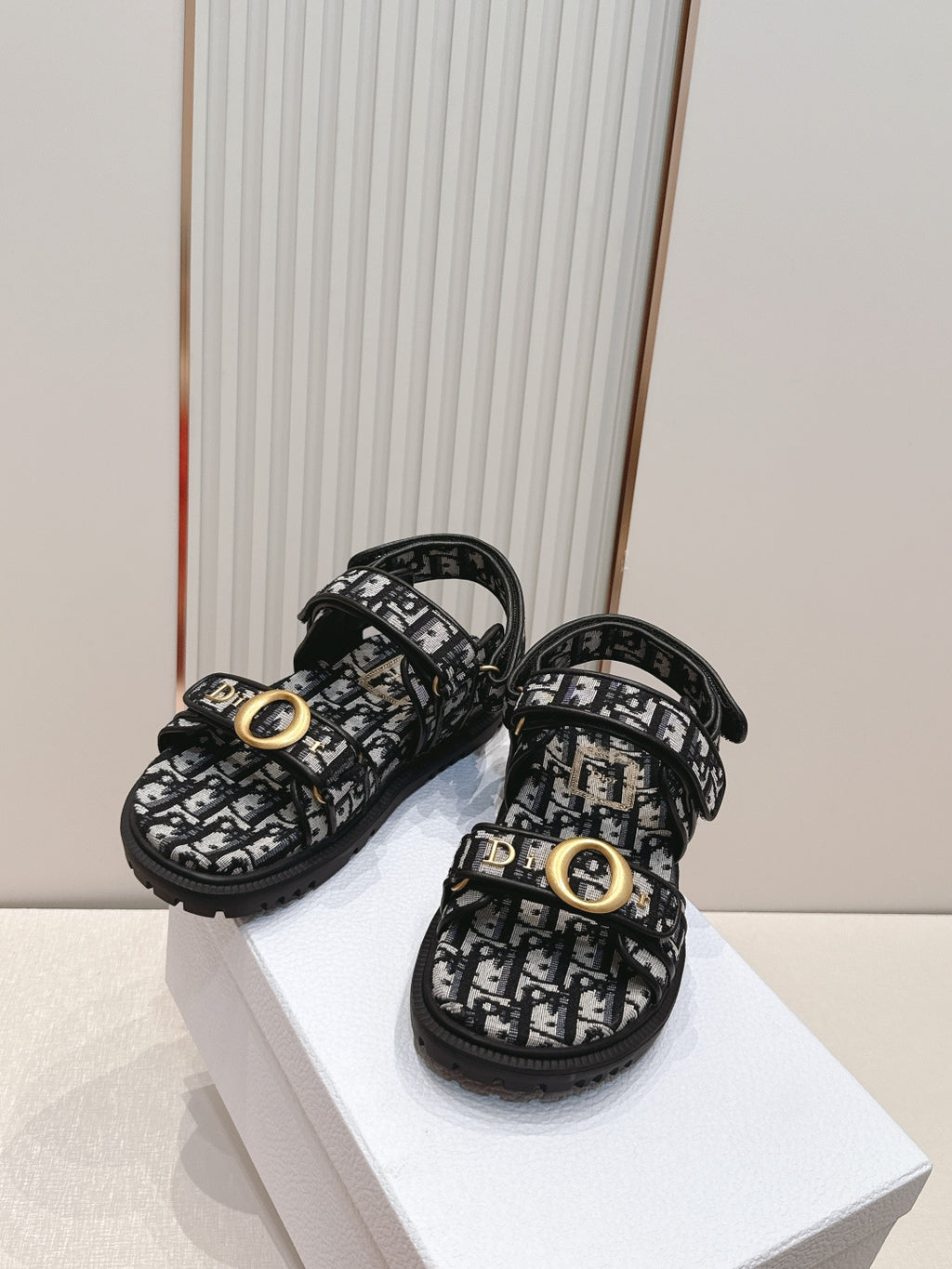 Double-Strap Platform Sandals with Ankle Strap