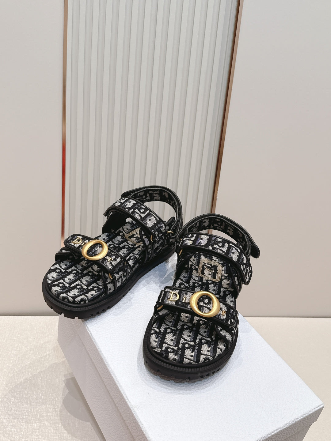 Double-Strap Platform Sandals with Ankle Strap