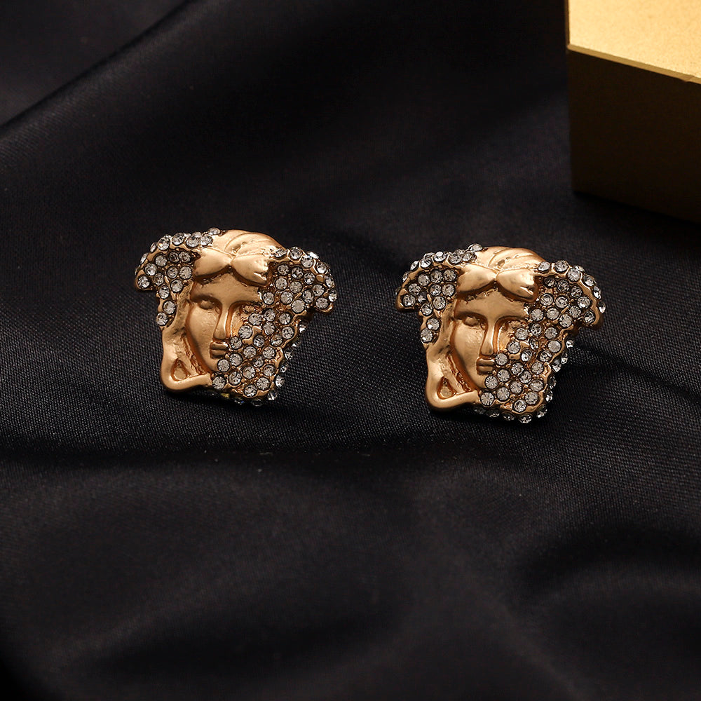 304 Stainless Steel Colorful Medusa Stud Earrings