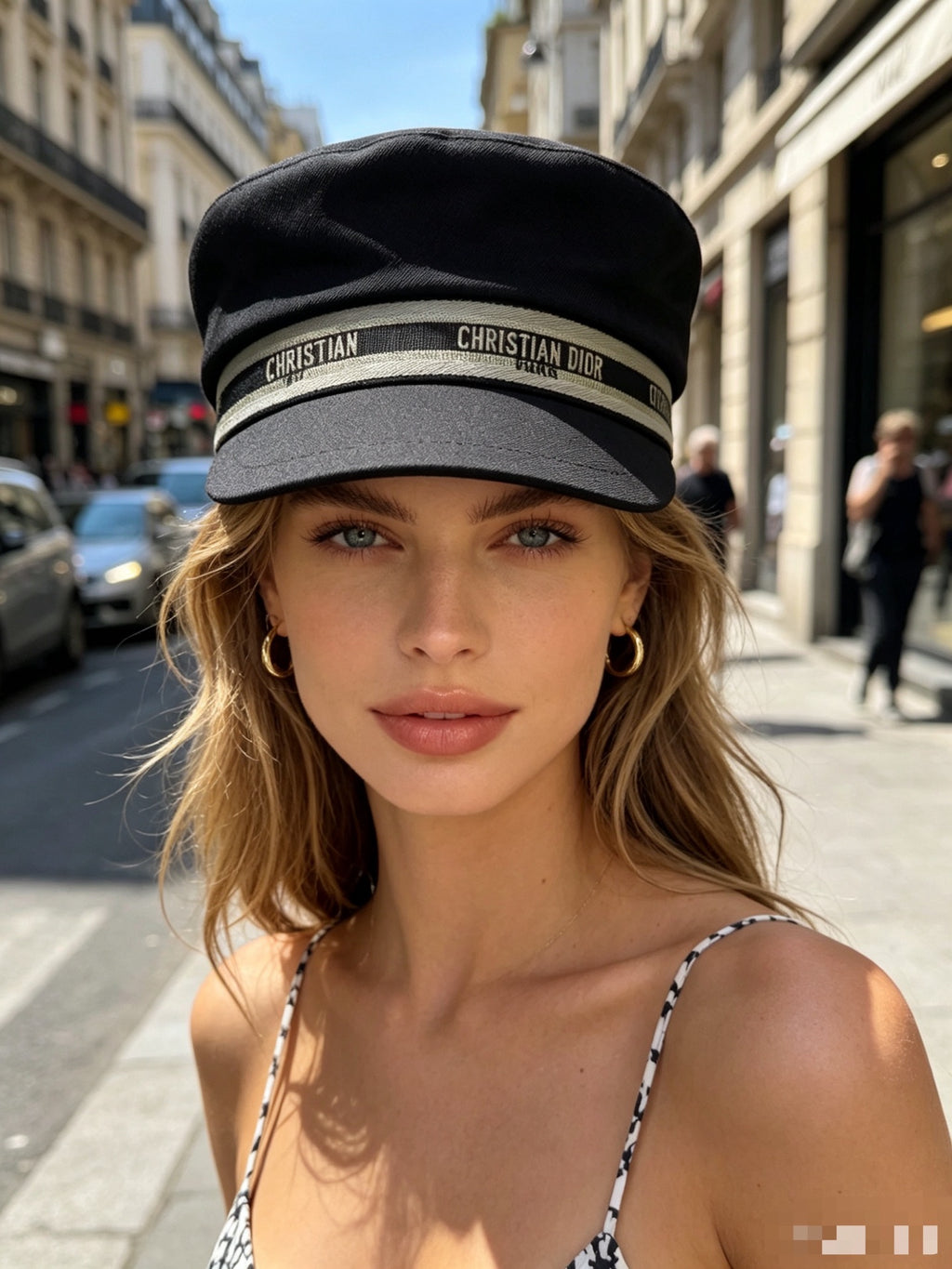Gorra de panadero con banda de letras