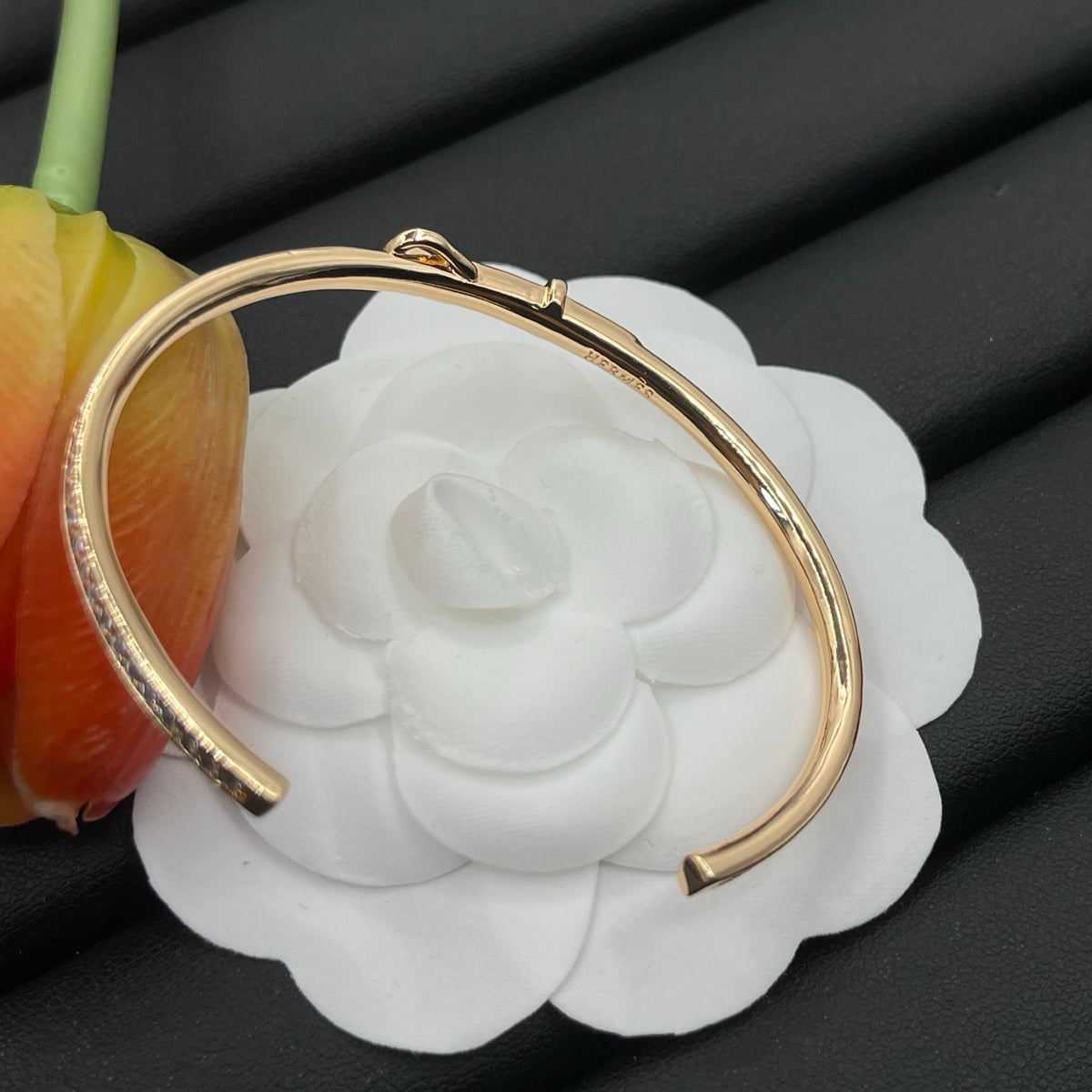 Rose-Tone Pave Buckle Cuff Bracelet