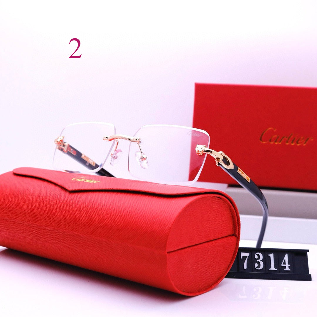Narrow Rimless Sunglasses with Loop Hinges