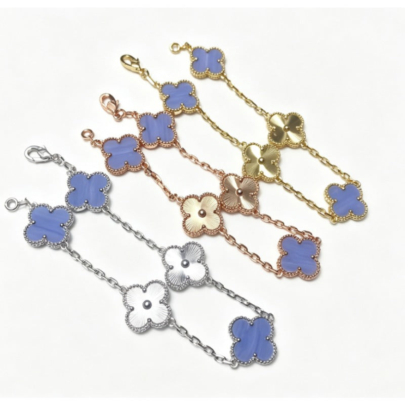 Pulsera de cadena festoneada de cuadrifolio