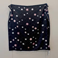 Foulard carré à motif floral et treillis de losanges - 90 x 90 cm