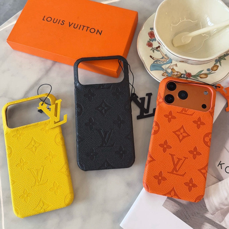 Monogram Phone Case with Metal Letter Accent