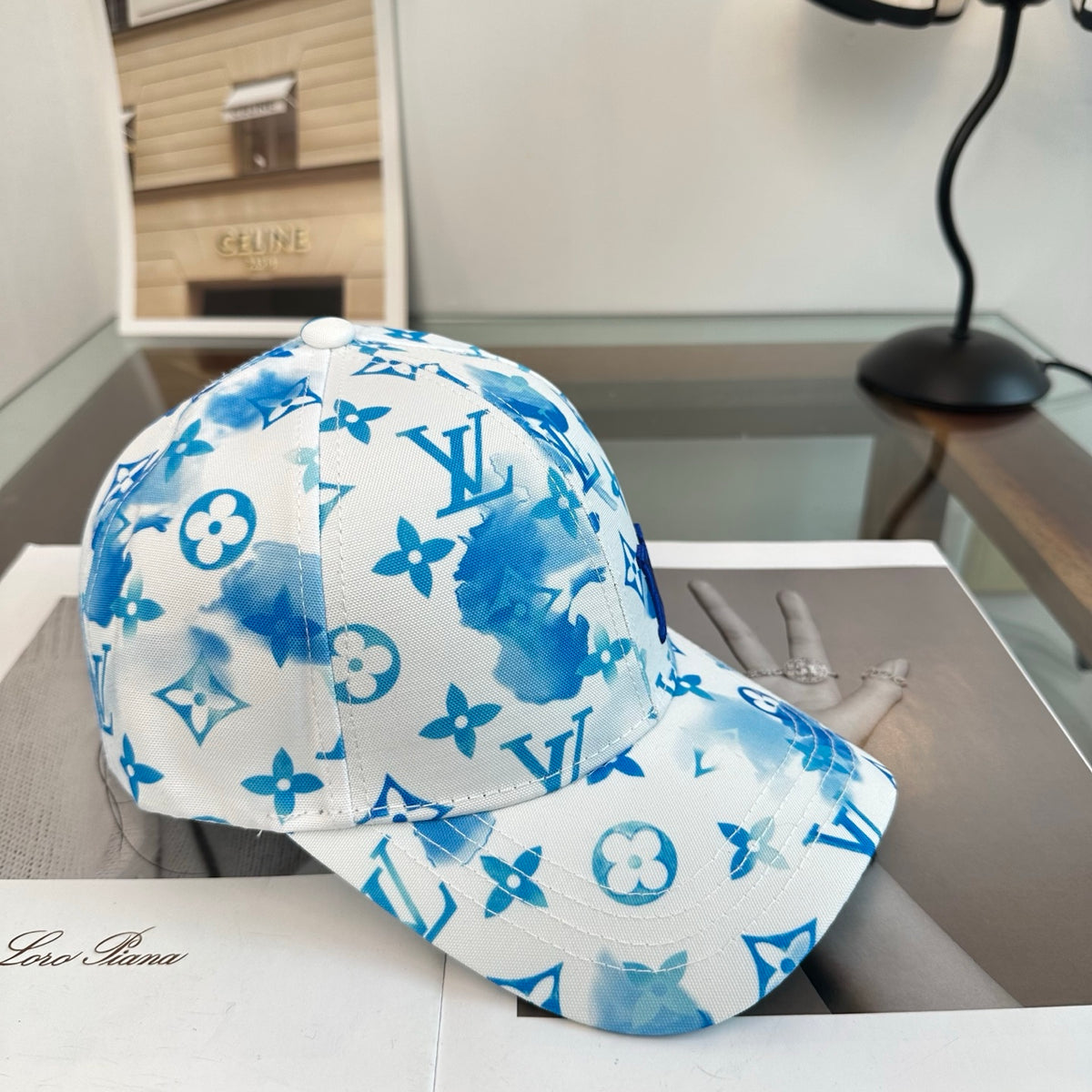Blue Graphic Monogram Baseball Cap