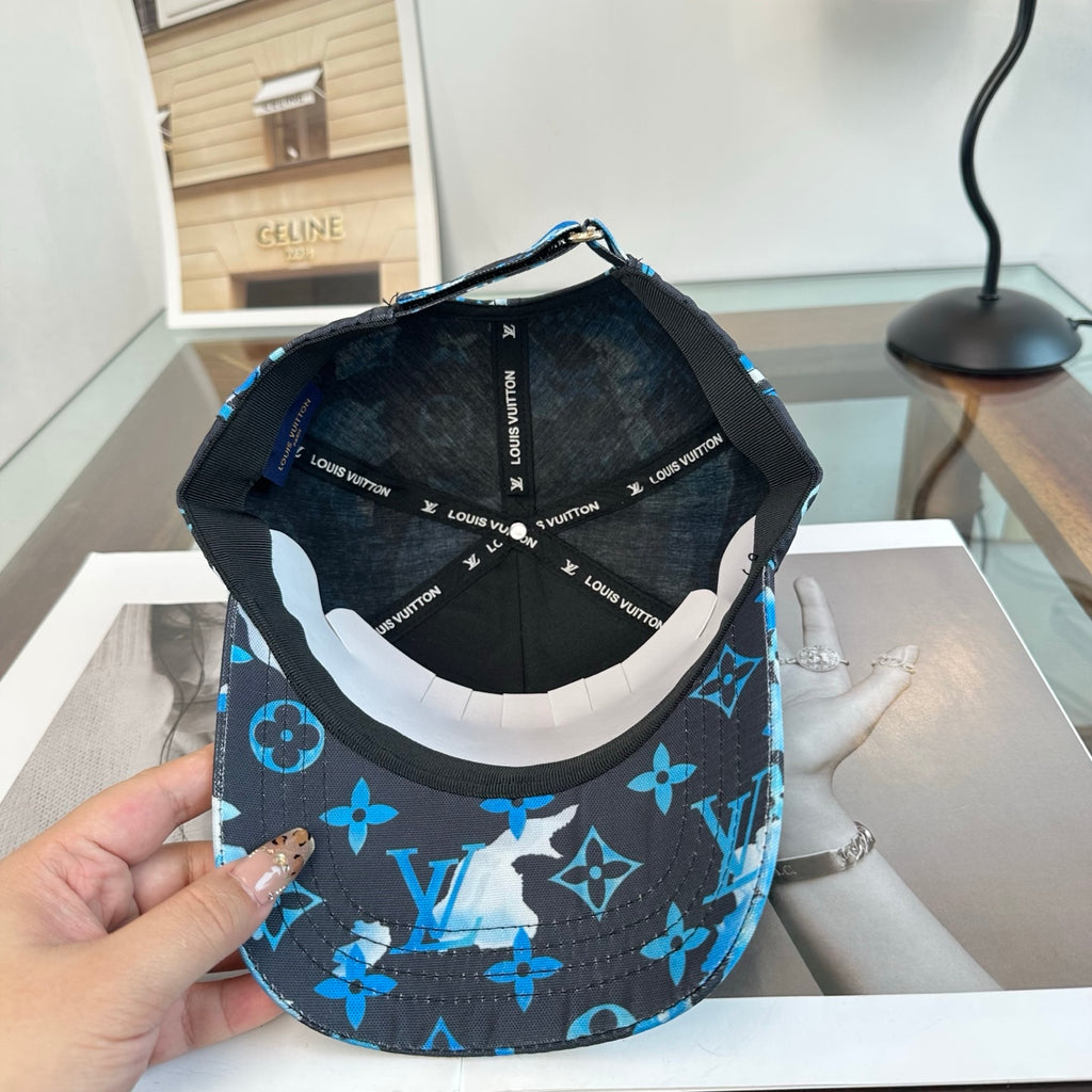 Blue Graphic Monogram Baseball Cap
