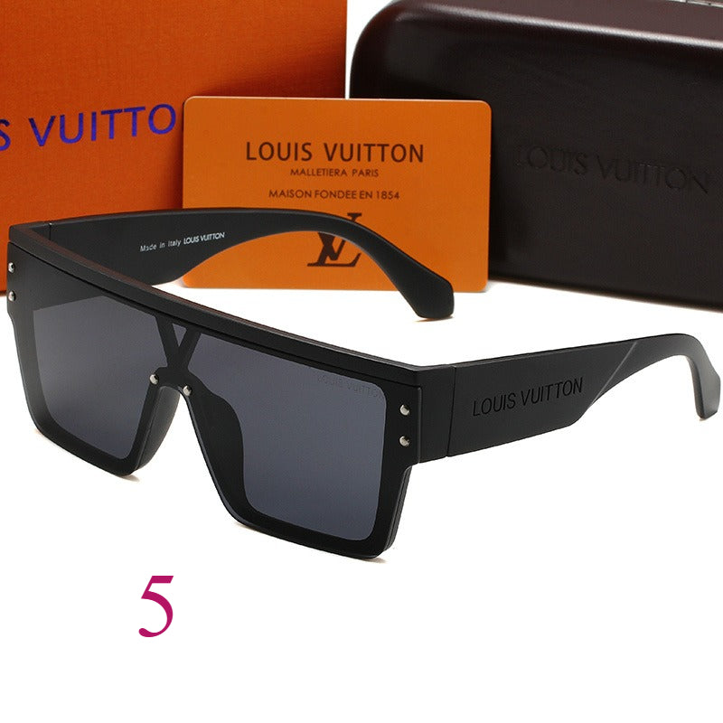 Angular Flat-Top Sunglasses with Wide Temples