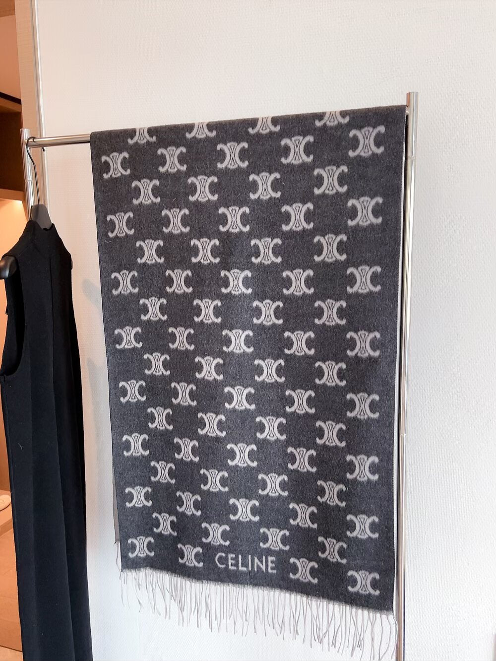 Repeating Motif Scarf with Fringed Ends