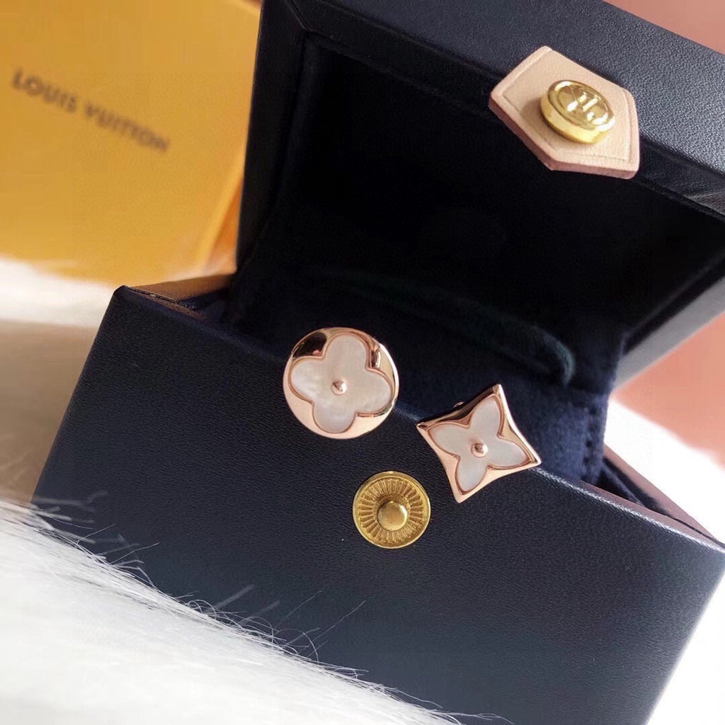 Asymmetric Floral Stud Earrings