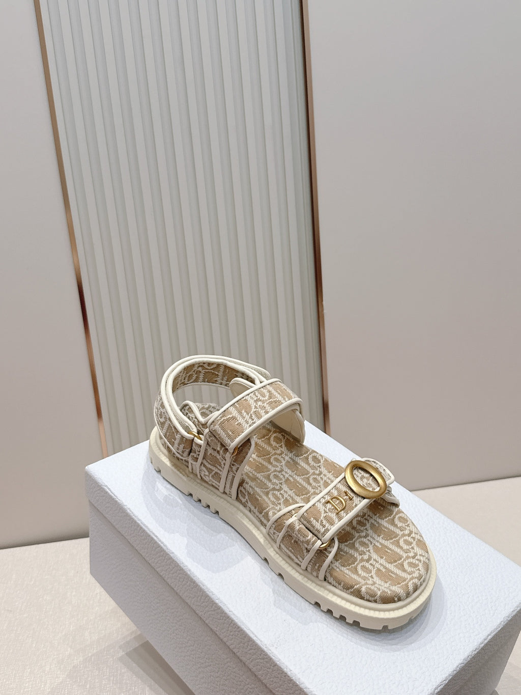 Double-Strap Platform Sandals with Ankle Strap