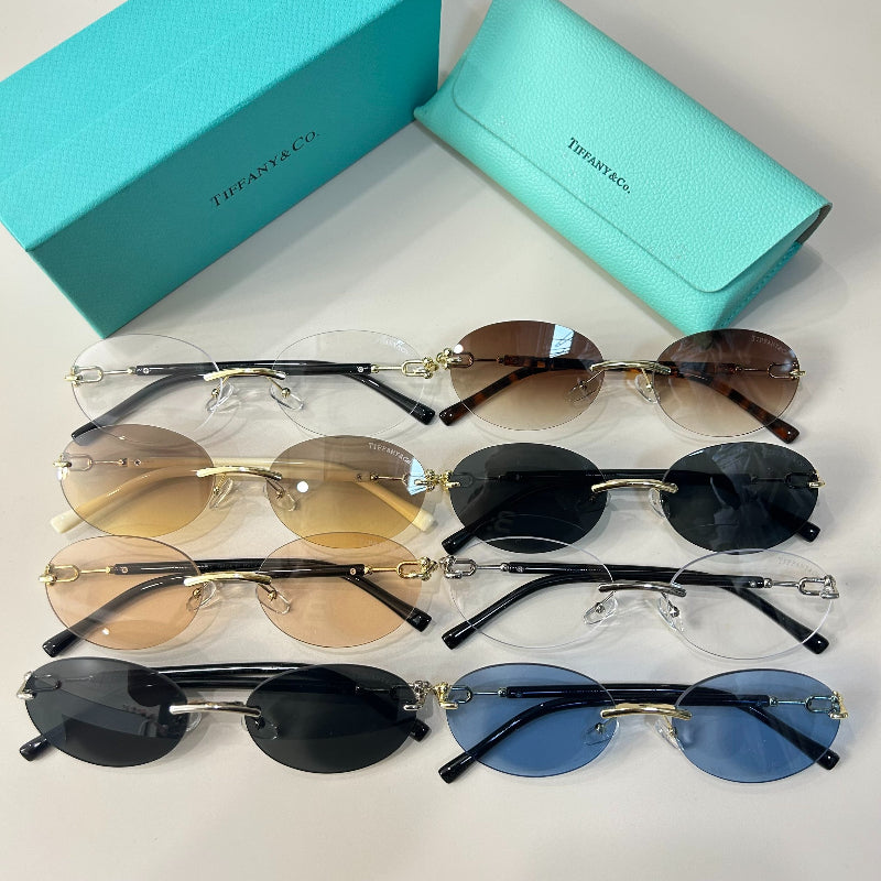 Rimless Aviator Sunglasses with Double Bridge