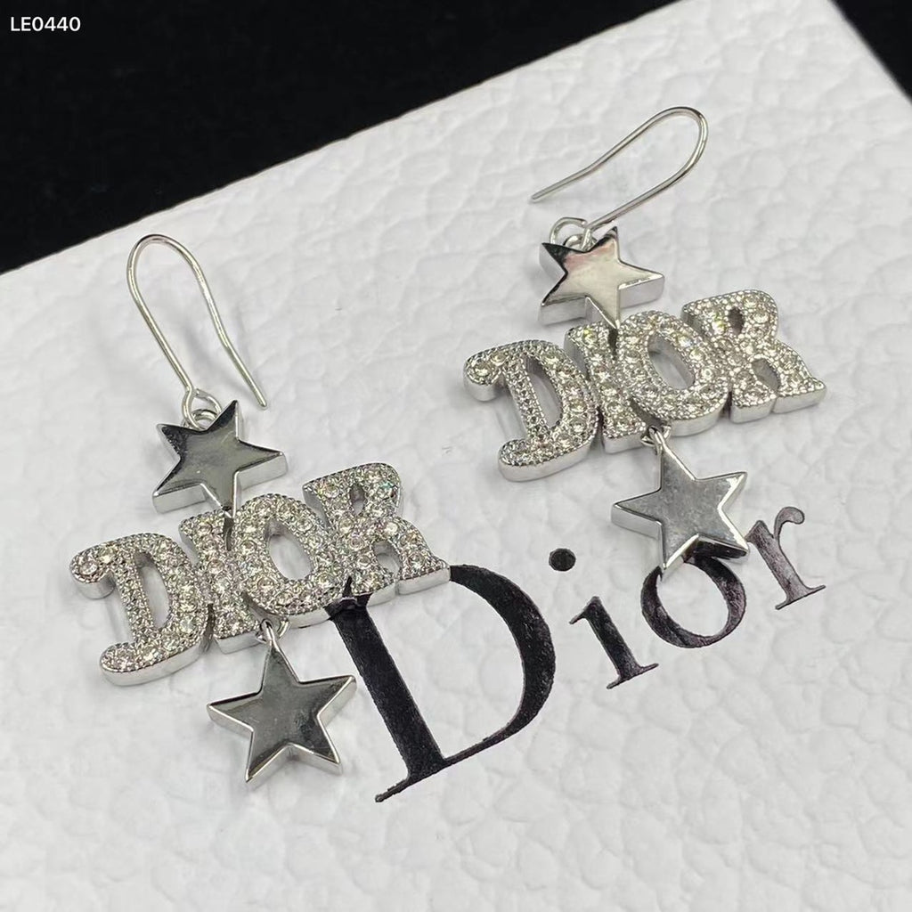 Star & Letter Hook Drop Earrings