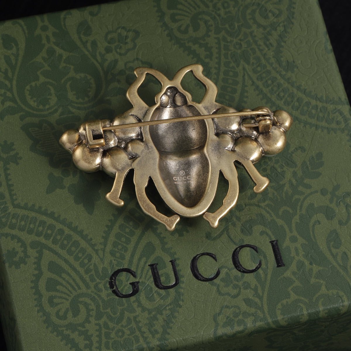 Bee Brooch with Beaded Wings