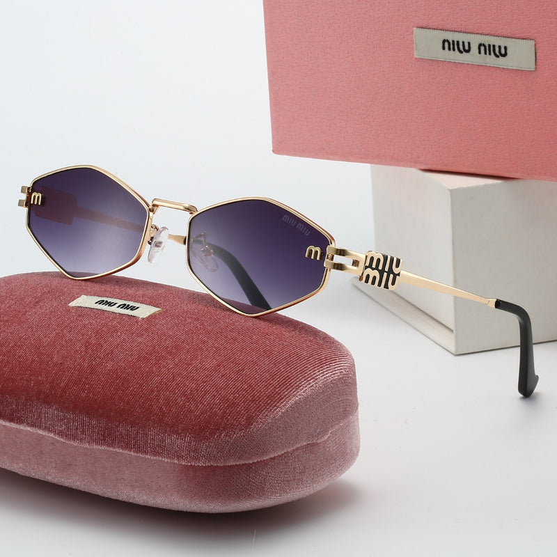 Round Metal-Frame Sunglasses with Logo Hinges