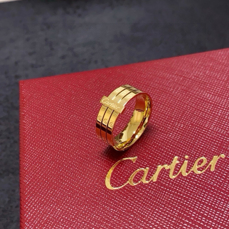Polished Triple-Band Ring with Bar Detail