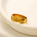 304 Stainless Steel Engraved Wide Band Ring