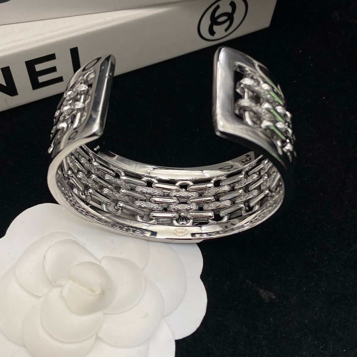 Layered Openwork Lettering Cuff Bracelet