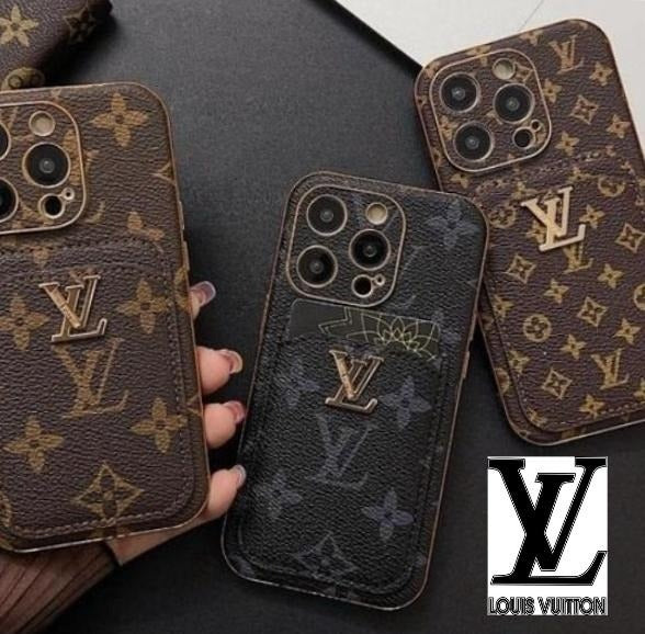 Glossy Monogram Phone Case with Hand Strap