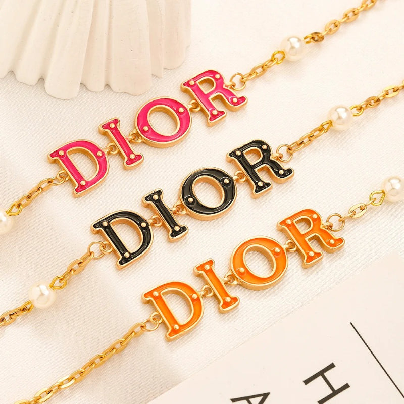 Alloy Colorful Lettering Bracelet & Necklace - Individual or Set