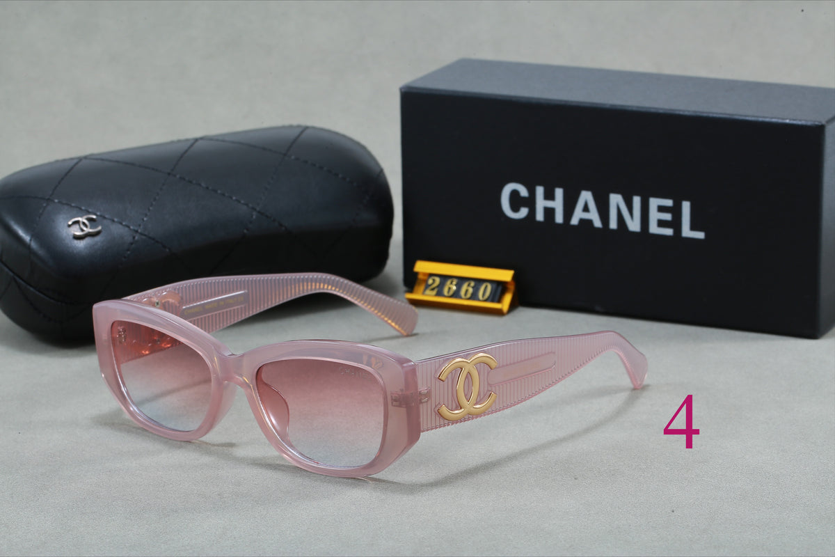 Gafas de sol cat-eye redondeadas con varillas con logotipo entrelazado