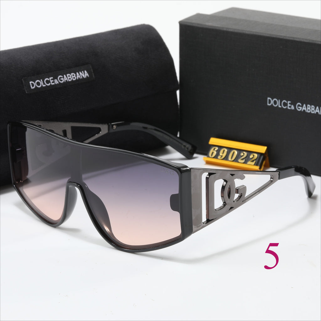 Gafas de sol tipo escudo de parte superior plana con logo en las patillas