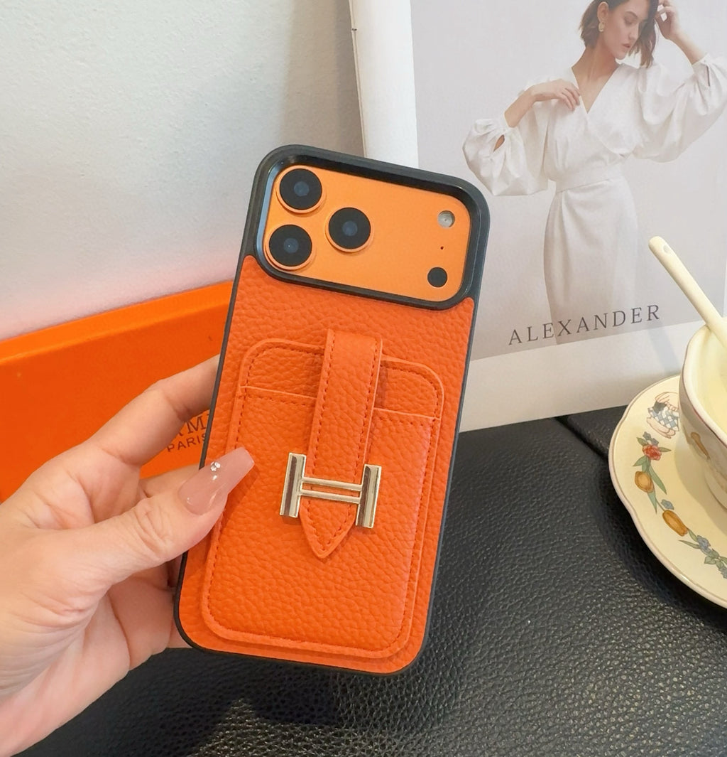 H-Buckle Phone Case with Card Pocket