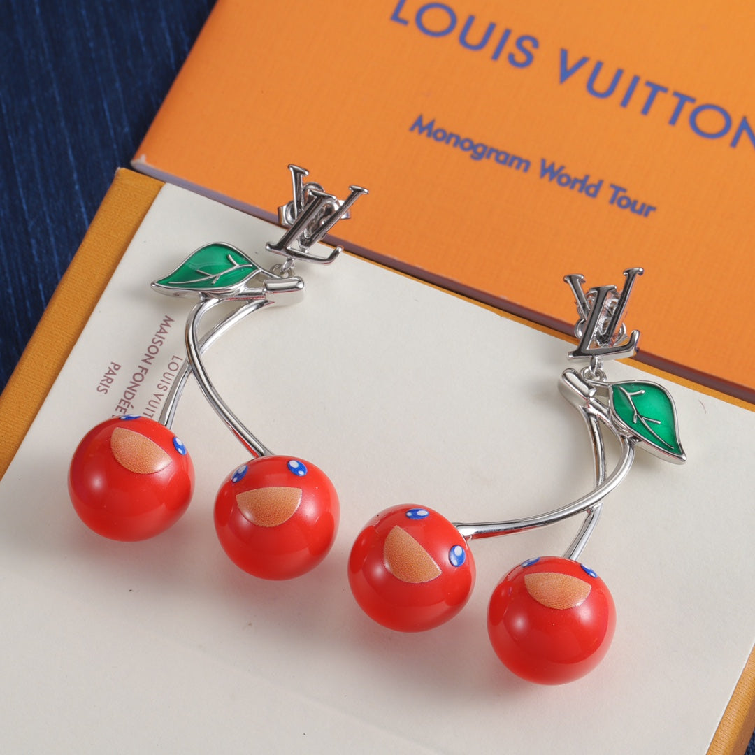 Red Cherry Drop Earrings