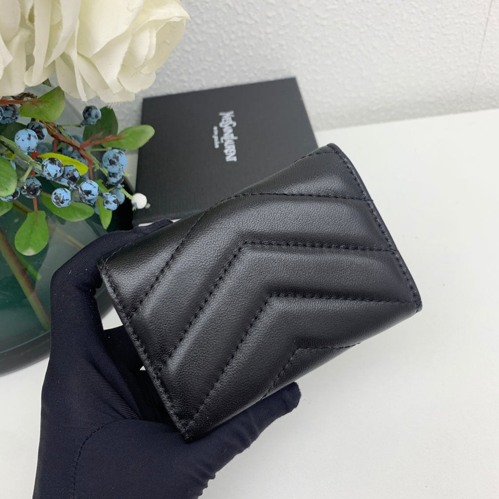 Portefeuille compact effet croco 026