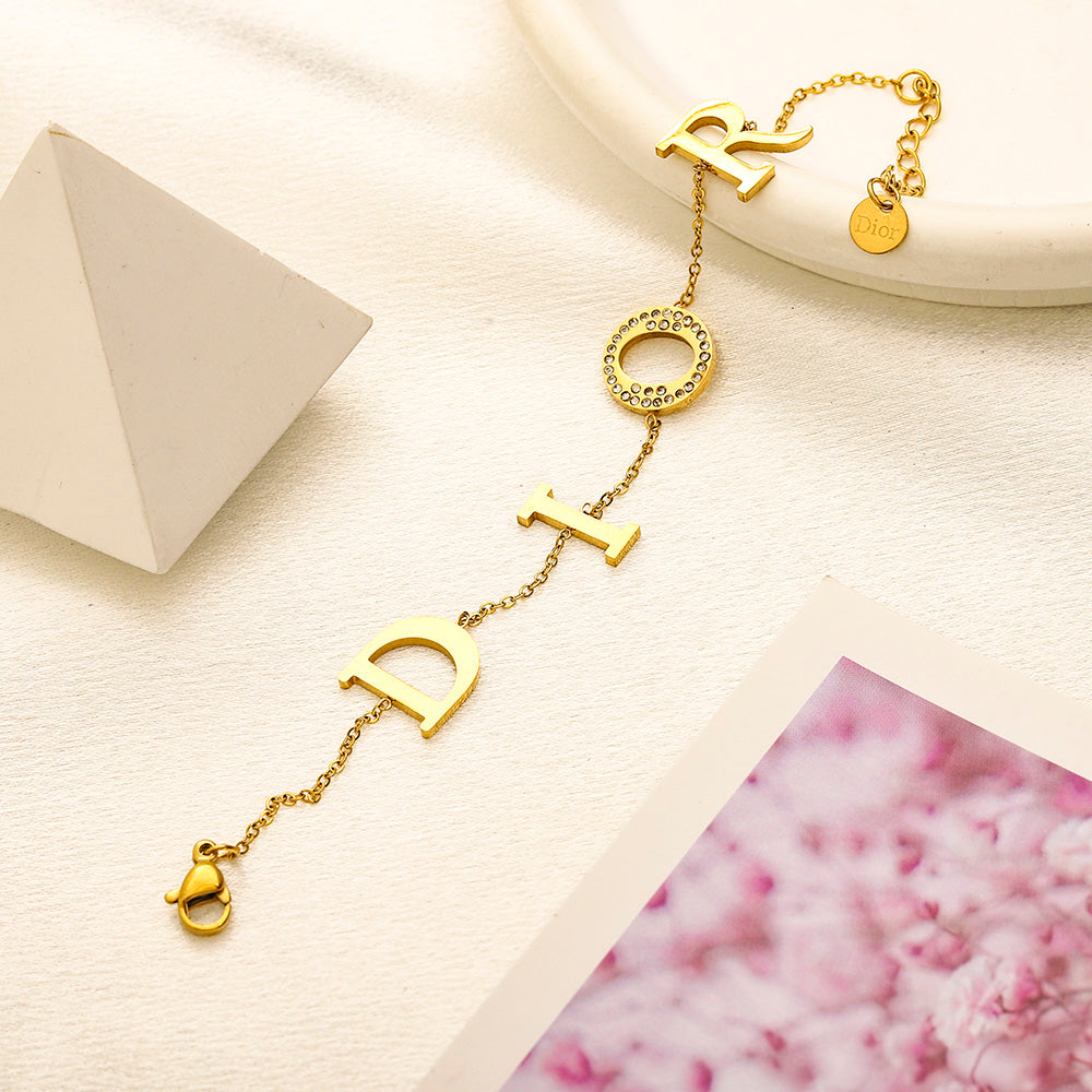 304 Stainless Steel Letter Station Bracelet & Necklace - Individual or Set