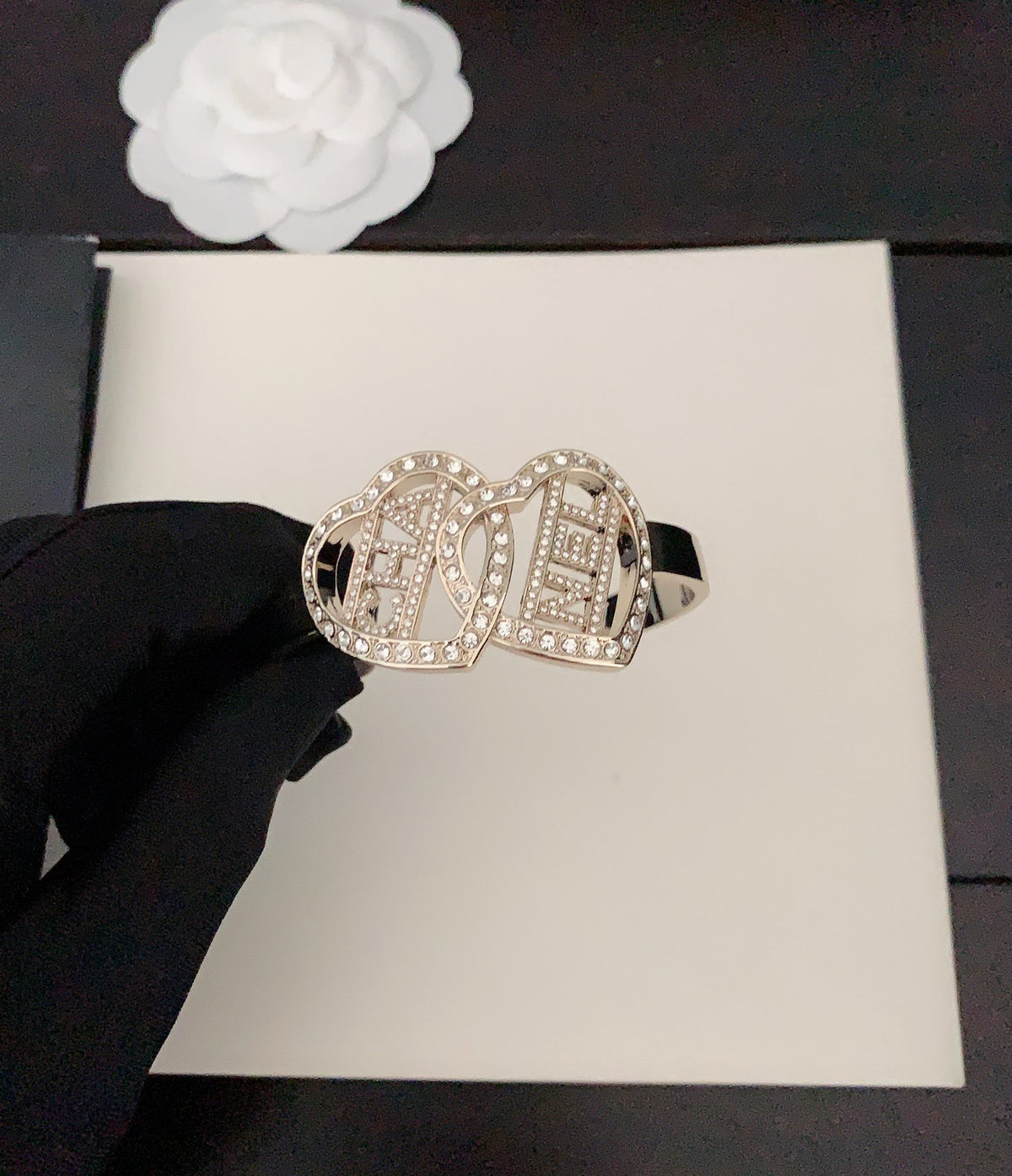 Pave Double Oval Cuff Bracelet