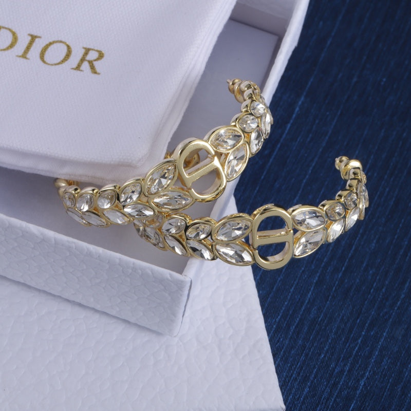 Mixed-Tone Oval Chain Hoop Earrings