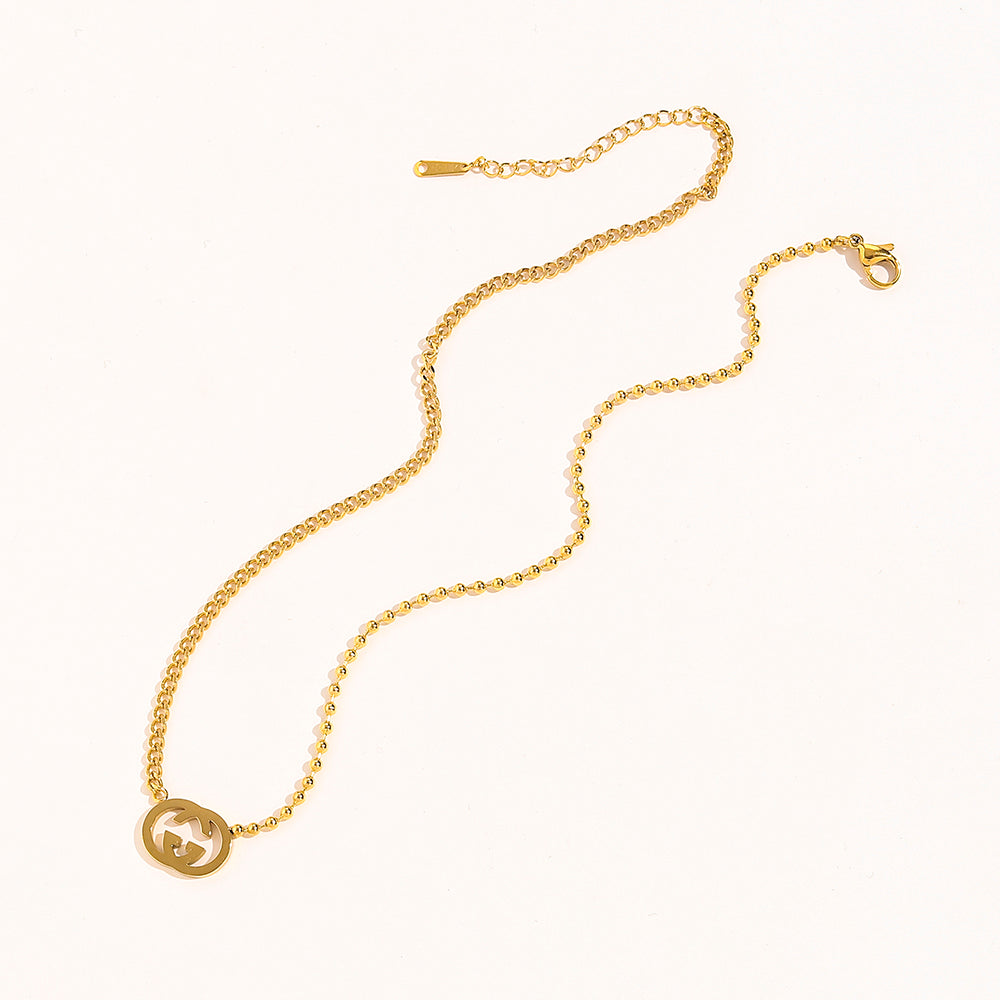 304 Stainless Steel Polished Double-G Earrings & Necklace Collection