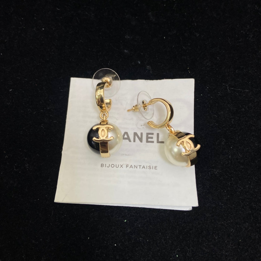 Polished Ball Charm Hoop Earrings