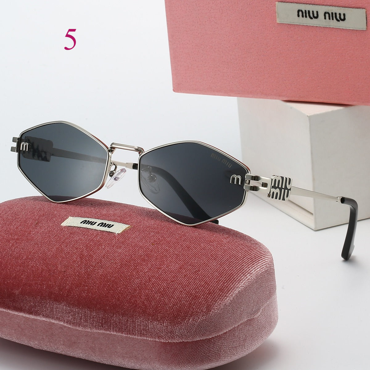 Round Metal-Frame Sunglasses with Logo Hinges