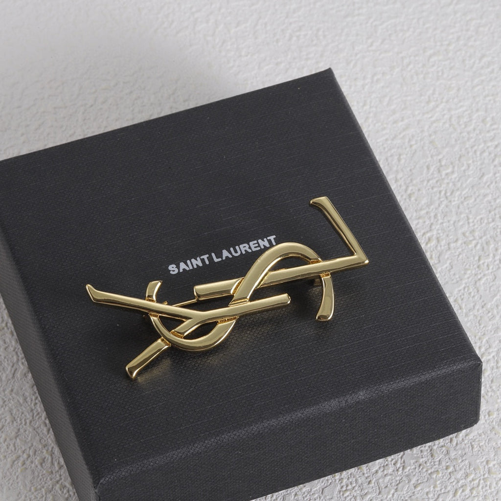 Polished Stacked Letter Brooch
