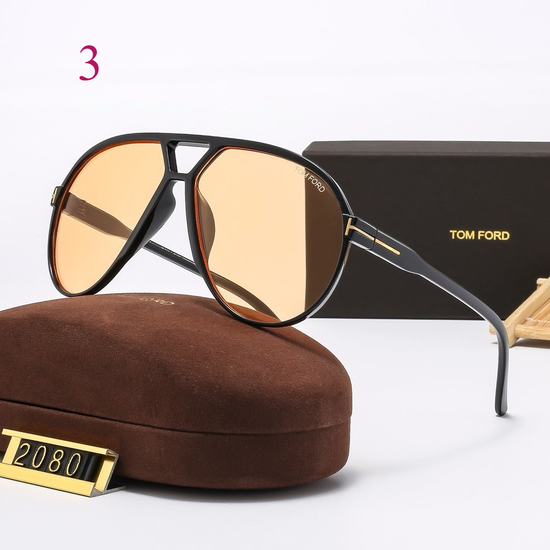 Bold Double-Bridge Aviator Sunglasses