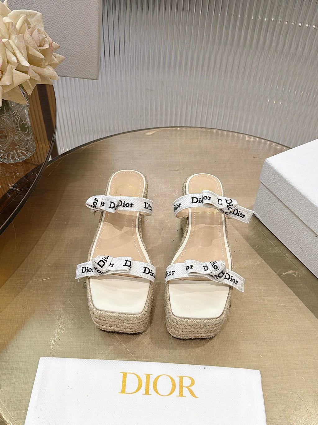 Lettered Strap Platform Sandals